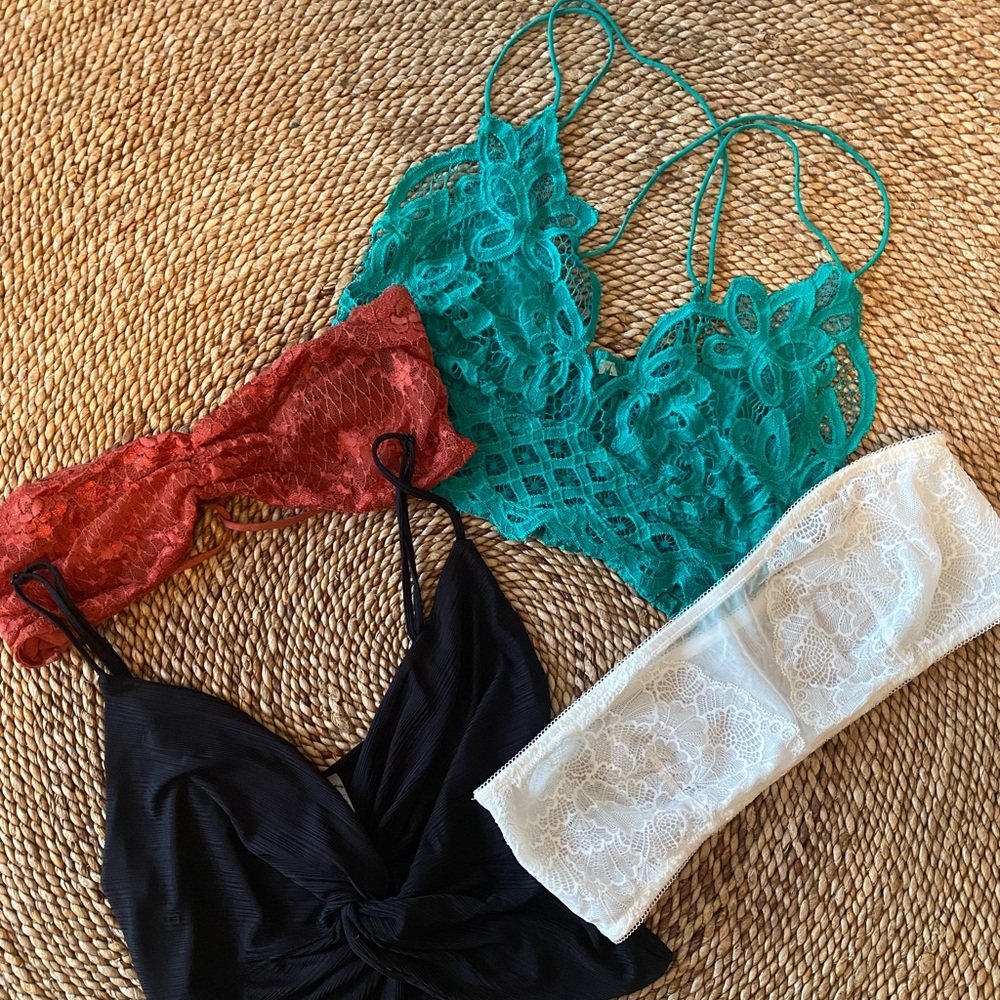 Set of 4 Free People Bralettes